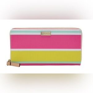 KATE SPADE NEDA GRANT STREET GRAINY VINYL ZIP-AROUND WALLET